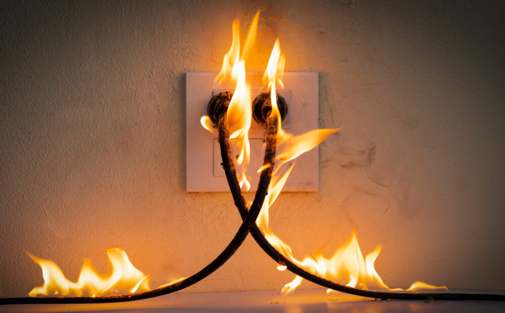 electrical outlet fire
